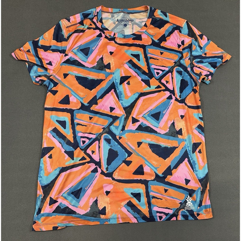 Chubbies T-Shirt Mens Size Large Abstract Pineapple Logo Golf Activewear